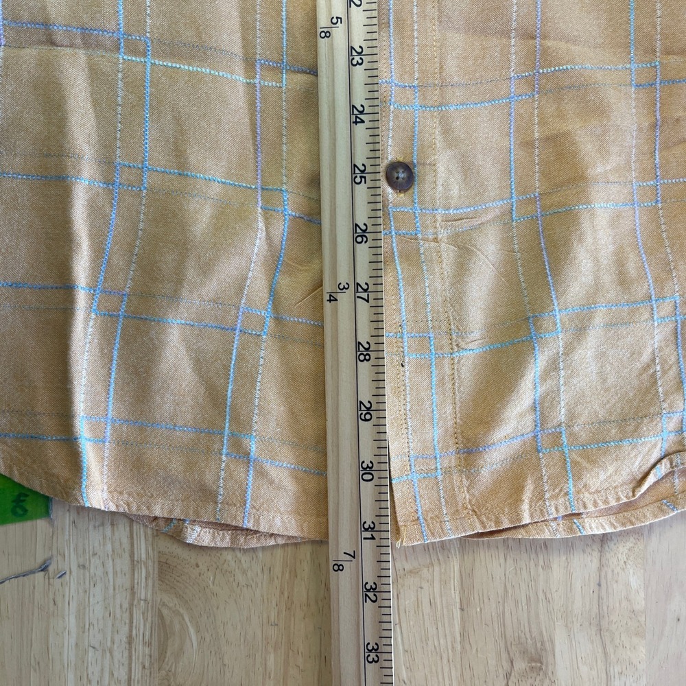 The Territory Ahead Mens M Button Up Cotton + Rayon Long Sleeve Yellow Check - Picture 7 of 9